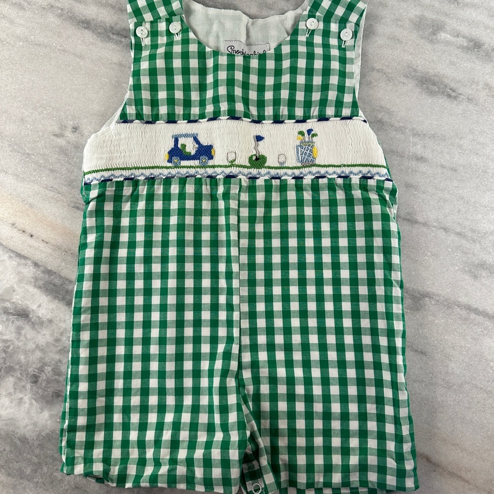 Green Gingham Kids One Piece by